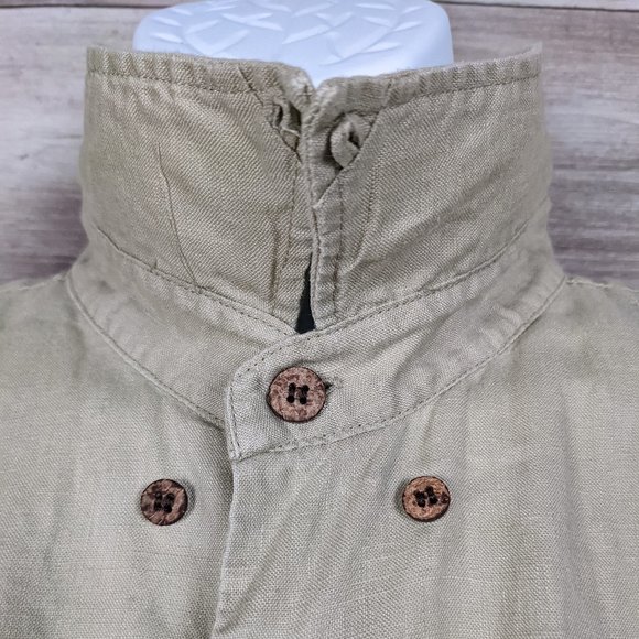 BAHIO* Men's Short Sleeve Button Down Straight Hem 100% Linen Shirt~ Size 2X - Picture 9 of 15